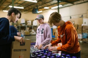 Students serve at a local business organizing for local missions