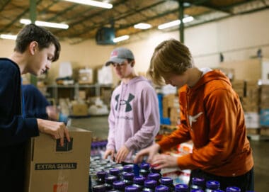 Students serve at a local business organizing for local missions