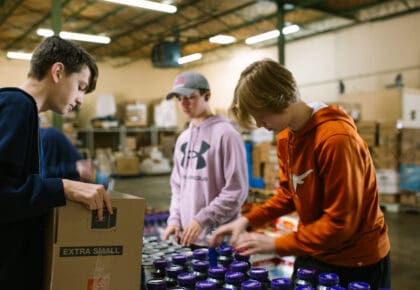 Students serve at a local business organizing for local missions